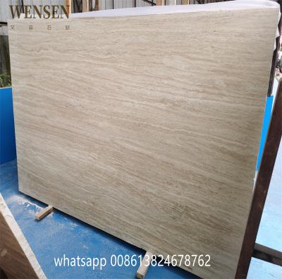 China Modern Cheap Travertine Marble Slab For Wall And Flooring Tiles Travertine Beige Black for sale