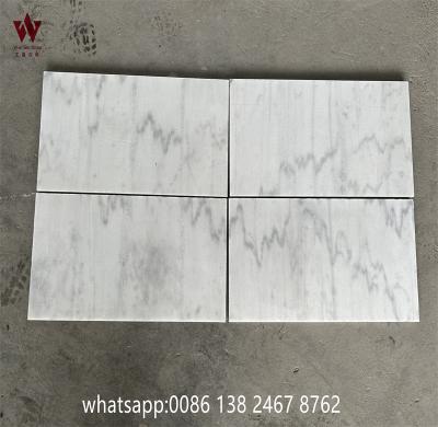 China Modern High Quality Polished White Marble Tile From Guangxi Carrara Natural White Marble Slabs for sale