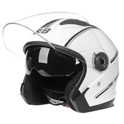 China Half Face Helmet Cheap Motorcycle Helmets Abs Half Face Four Seasons Anti Fog Double Mirror Motorcycle Helmet Manufactures for sale