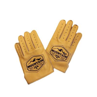 China Comfortable Riding Gloves 2022 Cheap OEM Vintage Outsport Riding Glove 4 Different Pattern Motorbike Racing Plush Lining Leather Gloves for sale