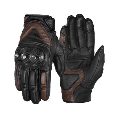 China Comfortable Anti Slip Gloves Factory Direct High-end Leather Carbon Fiber Anti-fall Breathable Classic Motorcycle Gloves for sale