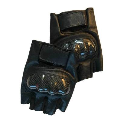 China Comfortable Riding Gloves Wholesale Outside Sport Riding Glove Black Leather Half Finger Hard Shell Motorcycle Racing Gloves for sale