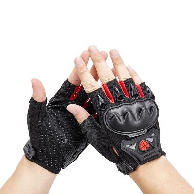 China Comfortable Anti Slip Gloves New Hand Gloves for Bike Motorcycle Summer Wear-resistant Breathable Motorcycle Half Finger Gloves for sale