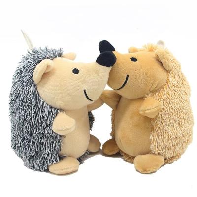 China Viable Wholesale Custom Toy Chew Interactive Pet Dog Plush Hedgehog Squeaky Toys for sale