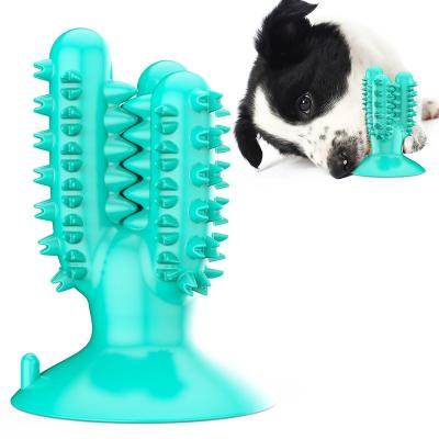 China New Viable Wholesale Customized Cactus Shaped Durable Dog Toothbrush Pet Indestructible Chew Toys for sale