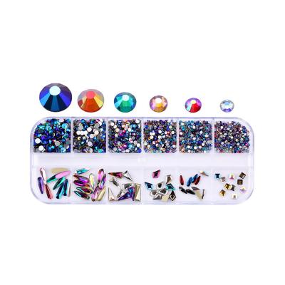 China Multi Size AB/Colorful Hotfix Rhinestone Nail Art DIY Flatback Crystal Diamond Gems 3D Glitter Nail Art DIY Nail Art for sale