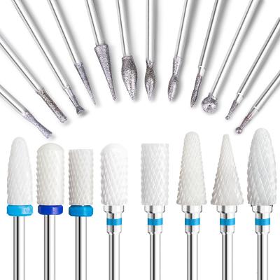 China Nail Art Ceramic Polishing Head Blue Nail Art Drill Bit Electric Ceramic Nail Polish Machine Accessories Nail Removal Tool for sale