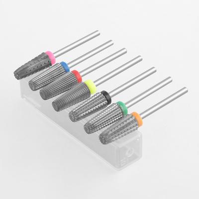 China Good Quality Nail Drill Both Hands Use 5 in 1 Nail Drill Bit Private Label Professional Tungsten Carbide Nail Drill Bit for sale