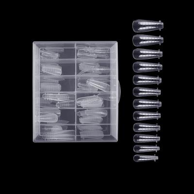 China Flexibility Almond Full Cover Medium Clear Nail Tips High Quality ABS Material Press On Nails For Wholesale for sale