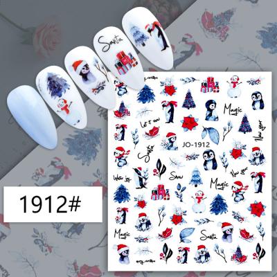 China Stickers on Nails 1pcs Christmas Series Santa Elk Leaves Adhesive Slider Nail Stickers for Nail Decorations Nails Gold Silver Snowflake DIY Decals for sale