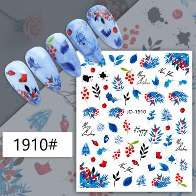 China Stickers On Nails Christmas Nails Holographic Stickers 3D Gold New Year Sliders Gel Polish Nail Decal Snowflakes Winter DIY Art Design for sale