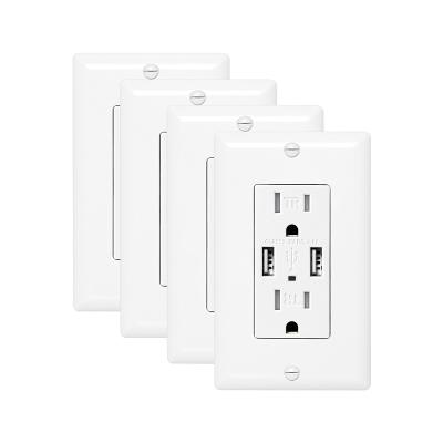 China 2021 New 4.8A USB High Speed ​​PC Wall Outlet for sale