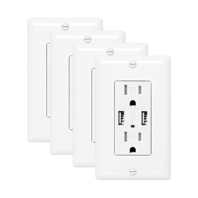 China Power Outlets Fast PC 4.8A USB Wall Outlet Double Charge High Speed ​​Charger for sale