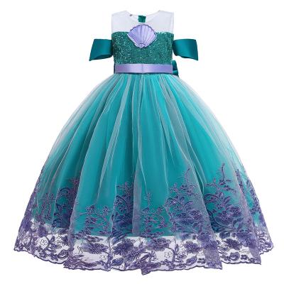 China Best Selling Pretty Breathable Kids Wears Girls Dresses Love Mermaid Dresses Princess Girls Dress for sale