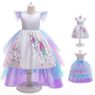 China Manufacture Breathable Unicorn Dresses For Girls Birthday Party Flower Girl Dress Suppliers for sale