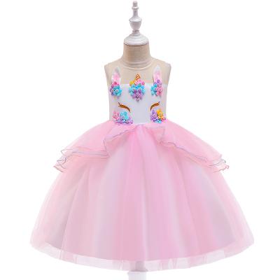 China Cute Breathable Girl Unicorn Dresses For Kids Girls Sleeveless Unicorn Party Dress Cartoon Unicorn Dress for sale