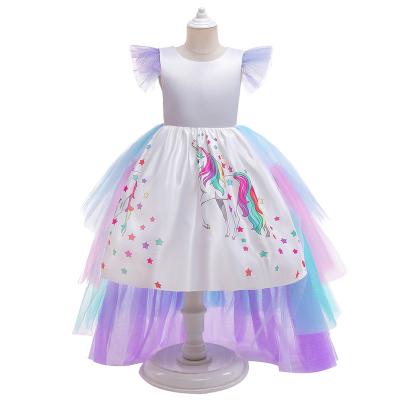 China Latest Cartoon Ankle-Length Fashionable Breathable Unicorn Girls Dress Princess Dress For Sale for sale