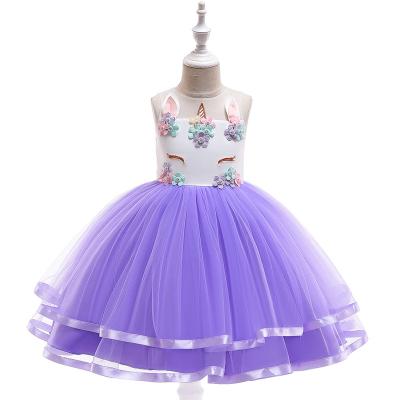 China Unicorn Princess Dresses For Fashionable Breathable 7 Years Old Girls Birthday Party For Sale for sale