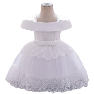 China Modern Design Flower Girl Dresses Breathable White Lace Bridesmaid Dress for sale