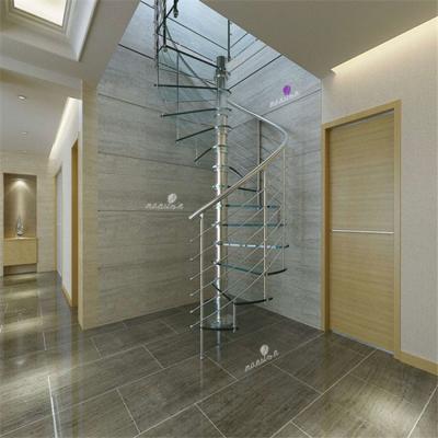 China Lowes Modern Price Interior Glass Spiral Stairs Steps for sale