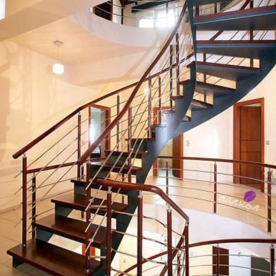 China Internal steel stairs of residential modern mansion for sale