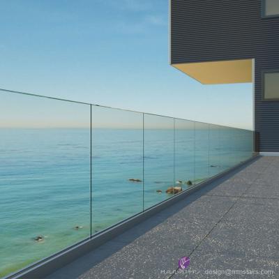 China Glass Railing U Channel Frameless Glass Enclosure Profile For Deck Railing Designs for sale