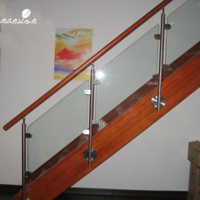 China Indoor wooden straight staircase for sale