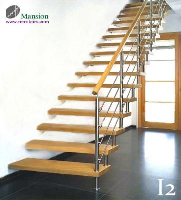 China New Modern Design Modern Wooden Floating Stairs for sale