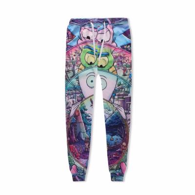 China ODM Anti Static Sublimation Sweatpants Mid Waist Type Printed Logo On Leg for sale