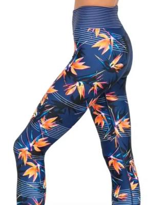 China High Waisted Custom Printed Leggings Sublimated Tights Breathable for sale