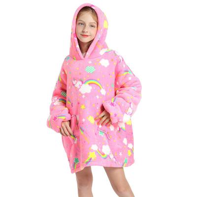 China Fashionable Comfortable Childrens Hooded Pajamas Wearable Blanket  Hoodie for sale