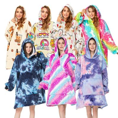 China Colorful Cozy Personalised Oversized Blanket Hoodie Extremely Warm for sale