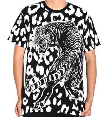 Cina Nuovo design di moda Leopard Pattern All Over Sublimation T-shirt Crew Neck Casual in vendita