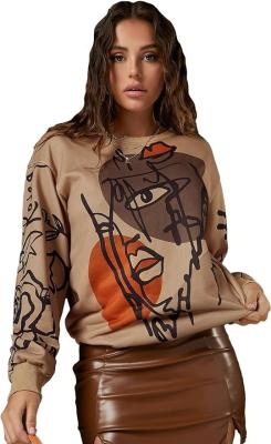 China BSCI Custom Graphic Sweaters  Round Neck Long Sleeve Sweatshirt Contrast Color for sale