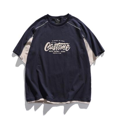 China Printing Logo Cotton Washed Vintage Oversized Graphic Tees Crewneck Cool for sale