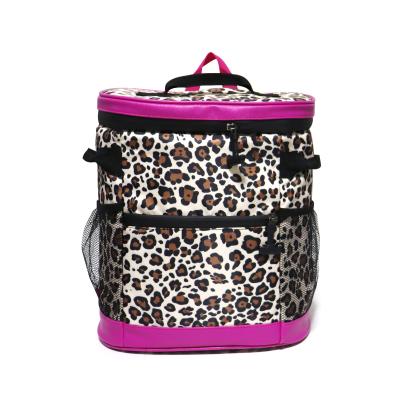 China Latest Design Insulated Lunch Bag Leopard Colorful Picnic Backpack Insulated for sale