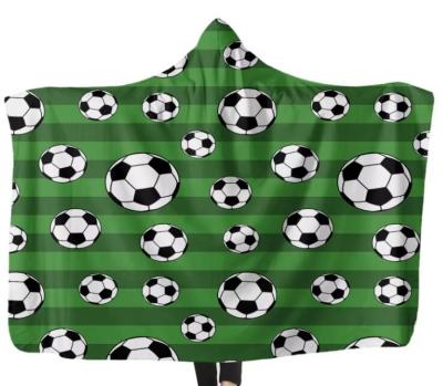 China Sports Rugby Football Basketball Print Oversized Hooded Blankets Anti Shrink for sale