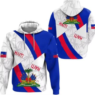 China Custom Name Number Haitian Full Sublimation Sweatshirt Nation Flag Country Printed for sale