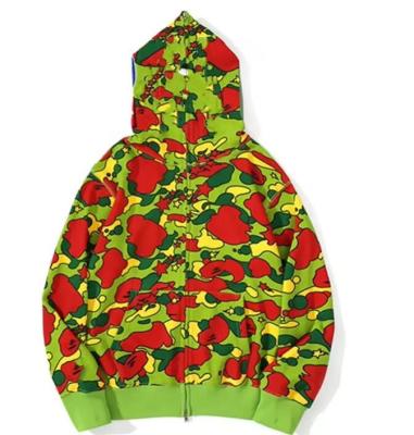 China Customizable Camo Full Face Zip Up Hoodie 100% Cotton Full Zip Hoodie for sale