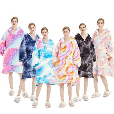 China Full Custom Flannel Romper Oversized Pajama Blanket Hoodie Colorful Printed for sale