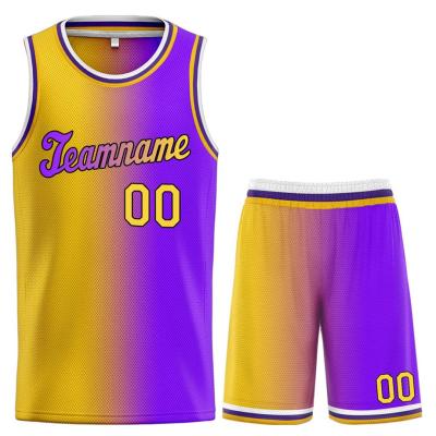 China Custom Mensen Jeugd Basketbal Jersey Shorts Uniform 90S Hip Hop Gestikt of Gedrukt Naam Nummer Sportswear Te koop