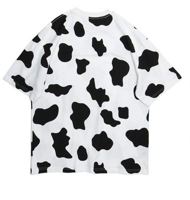 China Women's Short Sleeve Round Neck Colorblock Cow Print Summer Casual Oversized T Shirt Tee Tops for sale