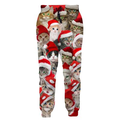 China 3D Digital Printing Christmas Snowflake Sweatpants Straight Men And Women Loose Casual Trousers for sale