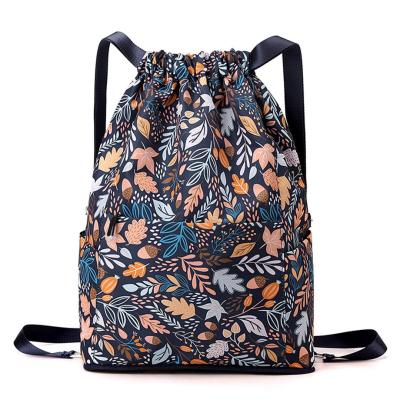 China Fashion Sports Bckpack Lightweight Travel Multifunctional Women's Bag Large Capacity Printed Drawstring for sale