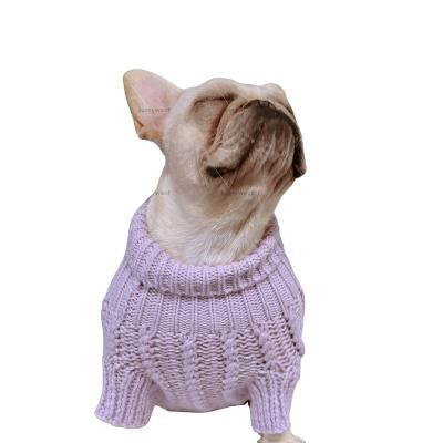 China Fasion Best Dog Sweaters Factory Twist Cable Knitted Hand Knitted Dog Sweater Direct Stocked for sale