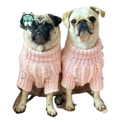 China 2022 Sustainable Handmade Dogs Gift Cable Knit Puppy Dog Wear Clothes Coat Sweater for sale