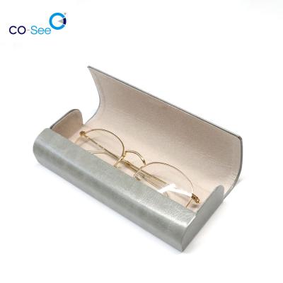 China Eyewear Glass Storage Designer Glasses Case Handmade PU Leather Sunglasses Case Logo Eyeglass Box Custom Made for sale