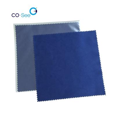 China Soft Navy Blue Zigzag 15X15cm Microfiber Lens Cleaning Cloth Eyeglass Eyewear Cloth for sale