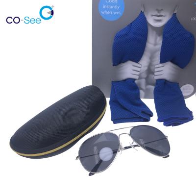 China Hot Wholesale Custom Sport Zipper Oxford Glasses Sunglasses Case Packing Glass Custom Case for sale