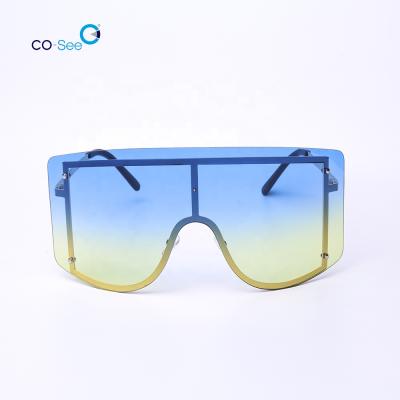 China Fashion Sunglasses 2020 Fashionable Oversized Frameless Men Women Shade Gradient Sun Glasses for sale